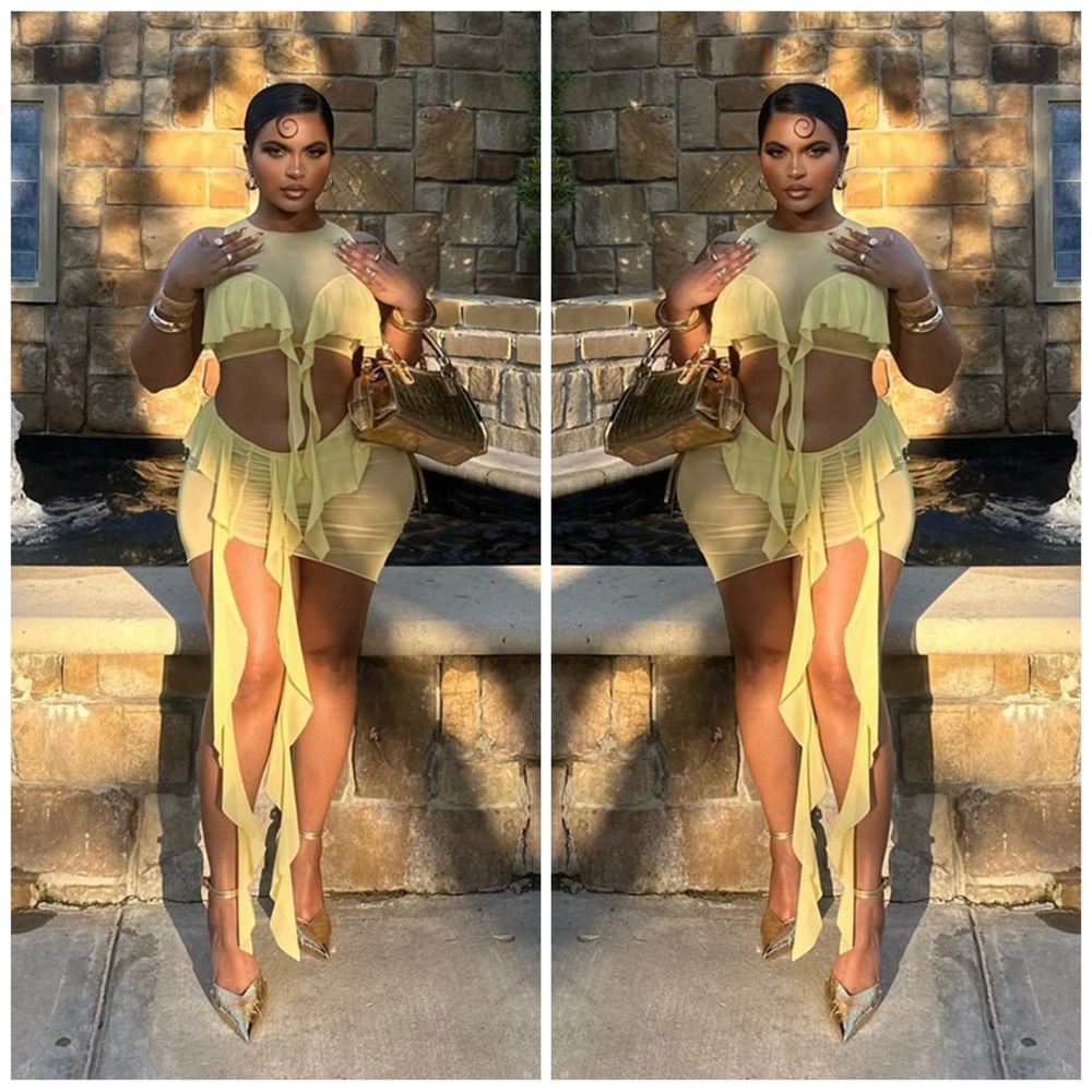 2 Piece Sheer Skirt Set